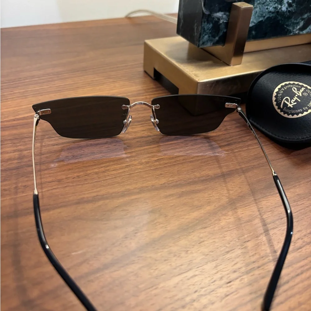 Ray-Ban Black and Gold Sunglasses with Case - Picture 5 of 6